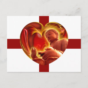 Cartão Postal BUDHA Heart   listras vermelhas escuras