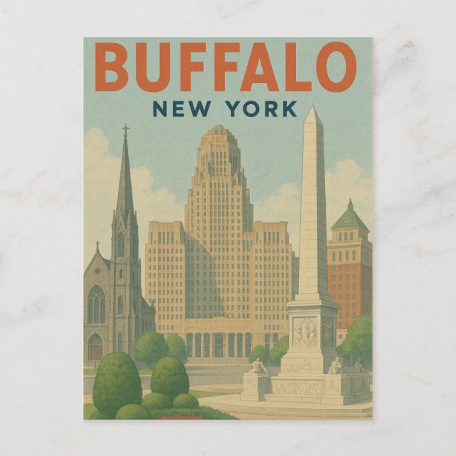 Cartão Postal Búfalo Nova York (Frente)
