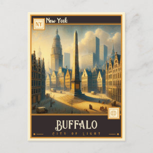 Cartão Postal Búfalo, Nova York Vintage