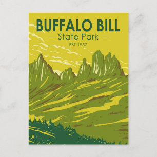 Cartão Postal Buffalo Bill State Park Wyoming Vintage