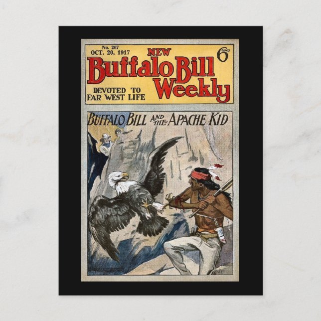 Cartão Postal Buffalo Bill Weekly 1917 - The Apache Kid (Frente)