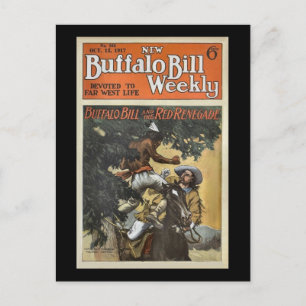 Cartão Postal Buffalo Bill Weekly 1917 - The Red Renegade