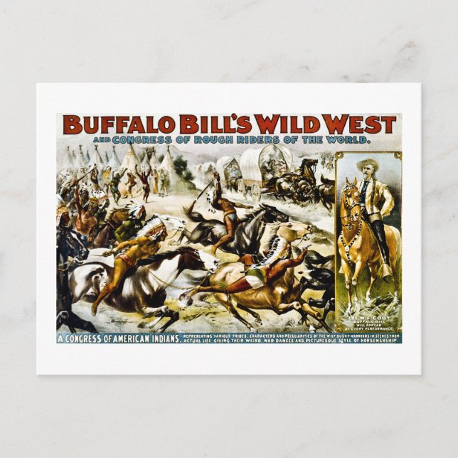 Cartão Postal Buffalo Bill Wild West 1899 (Frente)