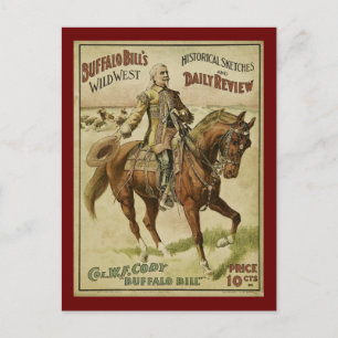 Cartão Postal Buffalo Bill Wild West Daily Shows