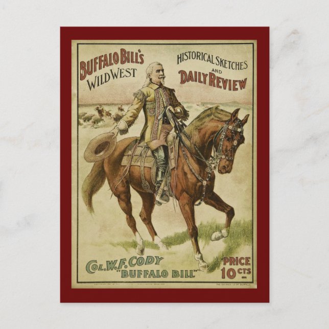 Cartão Postal Buffalo Bill Wild West Daily Shows (Frente)