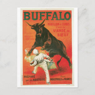 Cartão Postal Buffalo Bouillon Cubes Vintage Comida Ad Art
