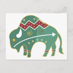 Cartão postal Buffalo Design Nativo Americano