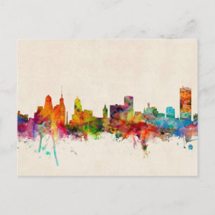 Cartão Postal Buffalo New York Skyline Cityscape
