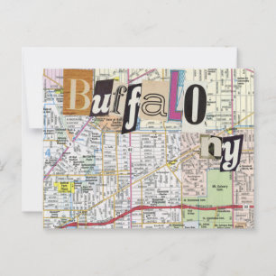 Cartão postal Buffalo NY Maps Collage