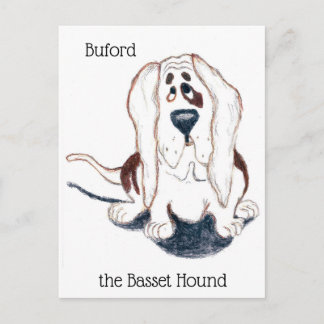 Cartão Postal Buford, o cartão-postal do basset hound