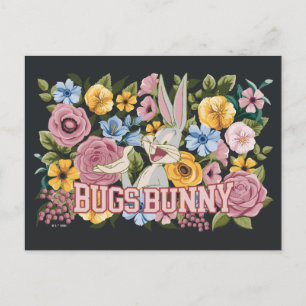 Cartão Postal BUGS BUNNY™ Bordado Floral Gráfico