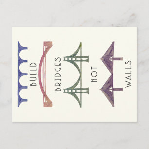 Cartão Postal Build Bridges Not Walls Postcard