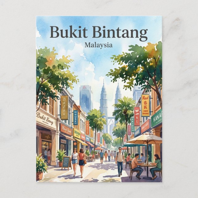 Cartão Postal Bukit Bintang Malásia (Frente)