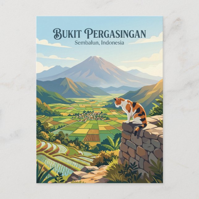 Cartão Postal Bukit Pergasingan Indonésia (Frente)