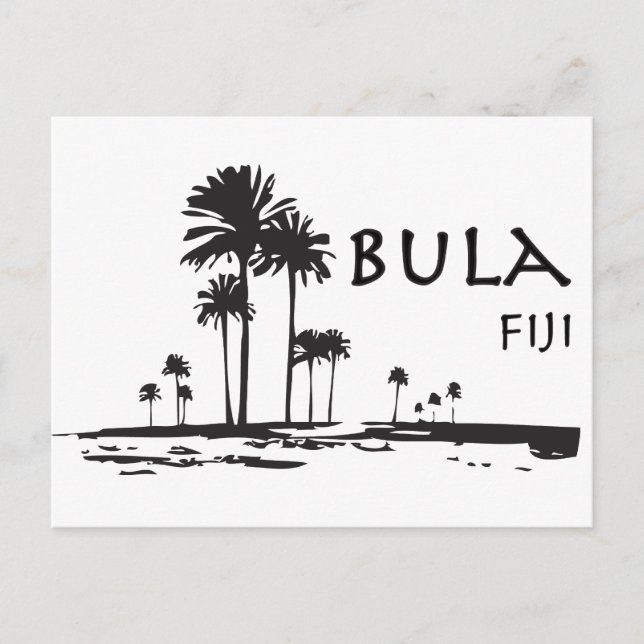 Cartão Postal Bula Fiji Palm Tree Graphic (Frente)