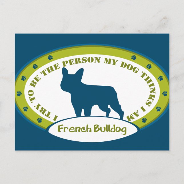 Cartão Postal Buldogue Francês (Frente)