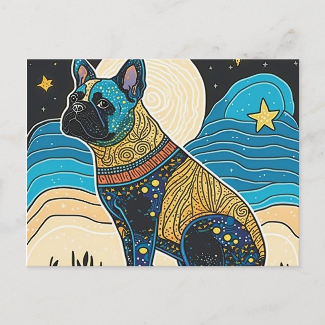 Cartão Postal Buldogue Francês (Frente)