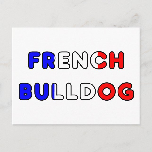 Cartão Postal buldogue francês flg no nome (Frente)