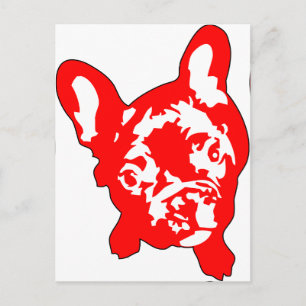 Cartão Postal Buldogue francês sentado
