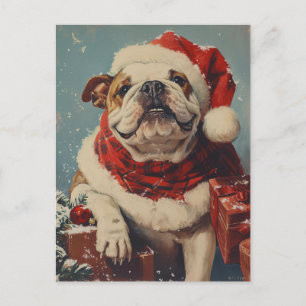 Cartão Postal Buldogue Natal
