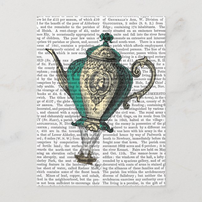 Cartão Postal Bule voador 1 Verde e Amarelo (Frente)