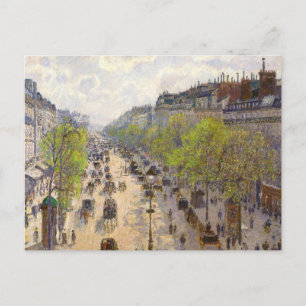 Cartão Postal Bulevar Montmartre, Primavera por Camille Pissarro