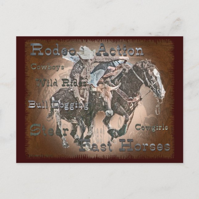 Cartão Postal Bull Dogging III (Frente)