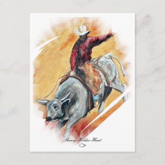 CARTÃO POSTAL BULL E RIDER