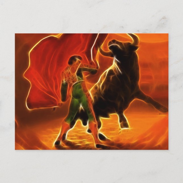 Cartão Postal Bull Fighter E El Toro (Frente)