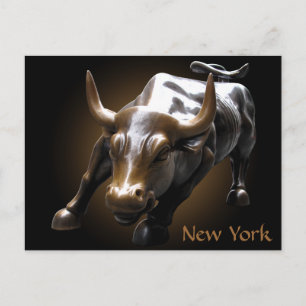 Cartão postal Bull Statu NYC Souvenir New York