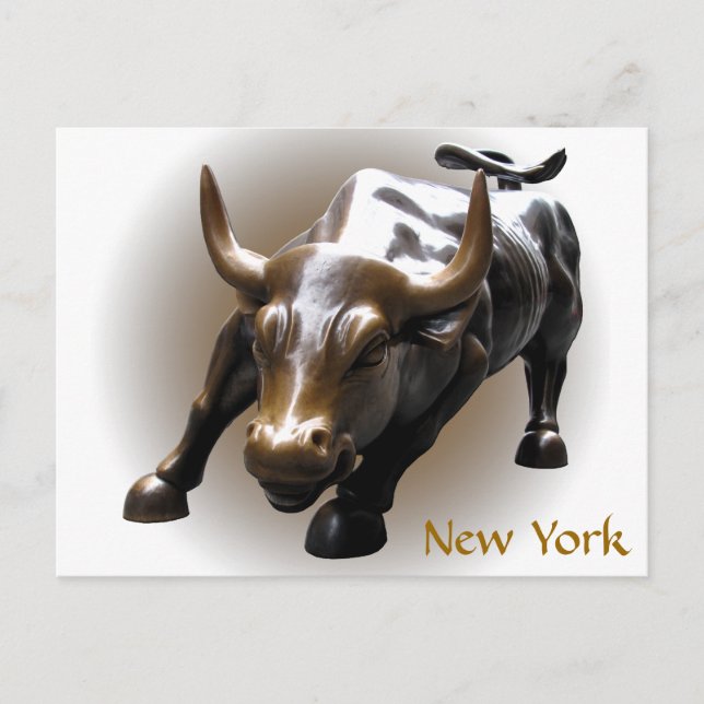 Cartão postal Bull Statu NYC Souvenir New York (Frente)