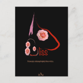 Cartão Postal Bull Terrier Bliss Inglês com rosa Pet Art