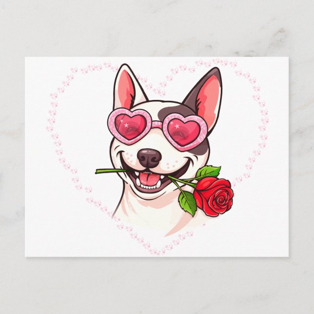 Cartão Postal Bull terrier feliz (Frente)