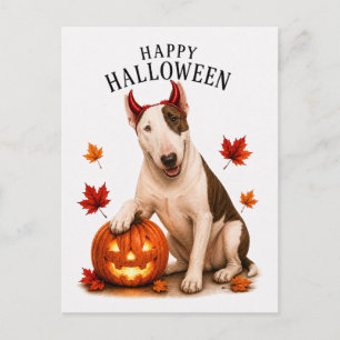 Cartão Postal Bull Terrier Halloween