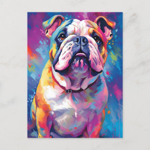 Cartão Postal Bulldog Colorido