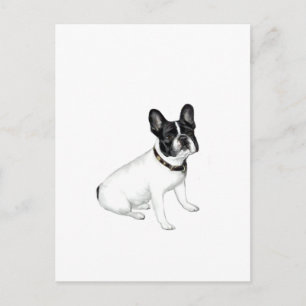 Cartão Postal Bulldog Francês (branco com preto)