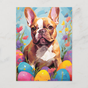 Cartão Postal Bulldog Francês Feliz Páscoa