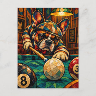 Cartão Postal Bulldog Francês, Mosaico Geométrico