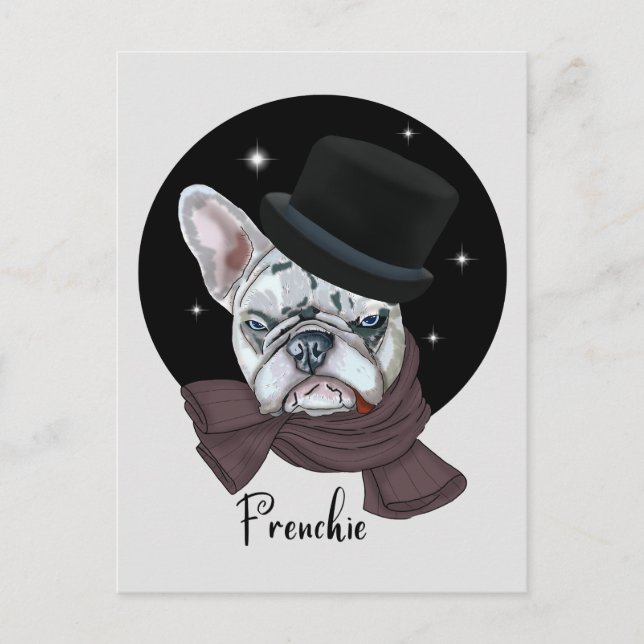 Cartão Postal Bulldog Handsome. Frenchie (Frente)