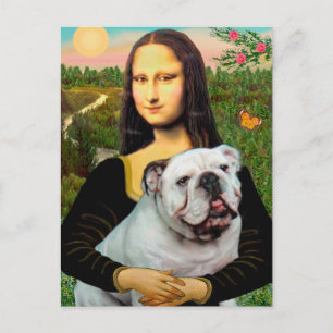 Cartão Postal Bulldog Inglês 9 - Mona Lisa