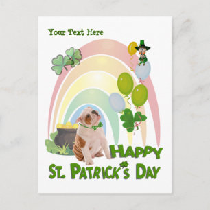 Cartão Postal Bulldog Puppy - Combina Com Irlandês Ou Não Com De