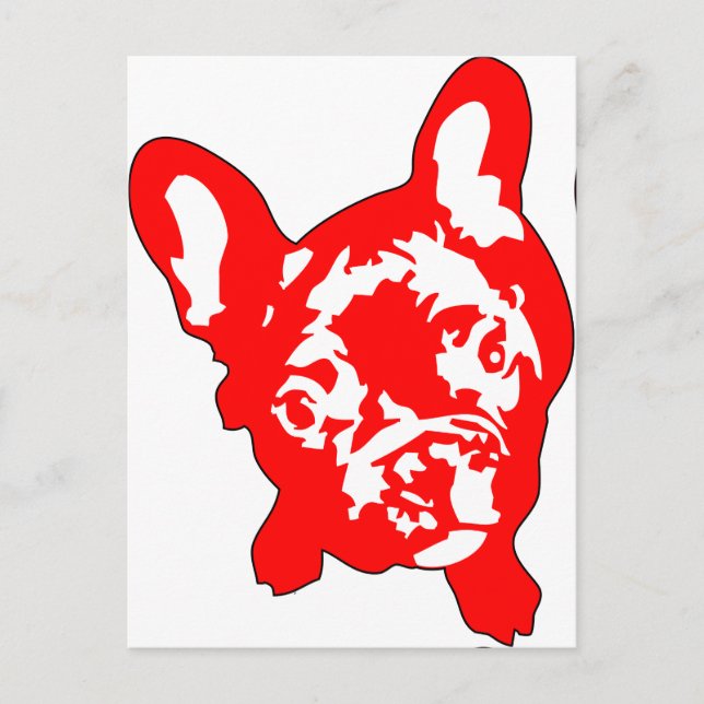 Cartão Postal Bulldogue Francês sentado (Frente)