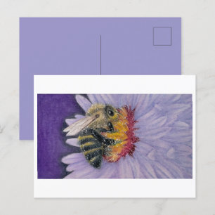 Cartão Postal Bumble Bee Sketch Impressão