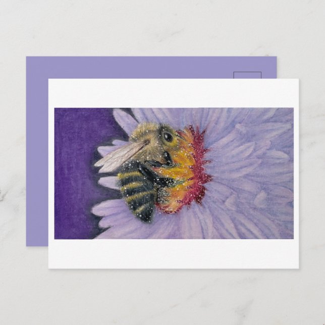 Cartão Postal Bumble Bee Sketch Impressão (Frente/Verso)