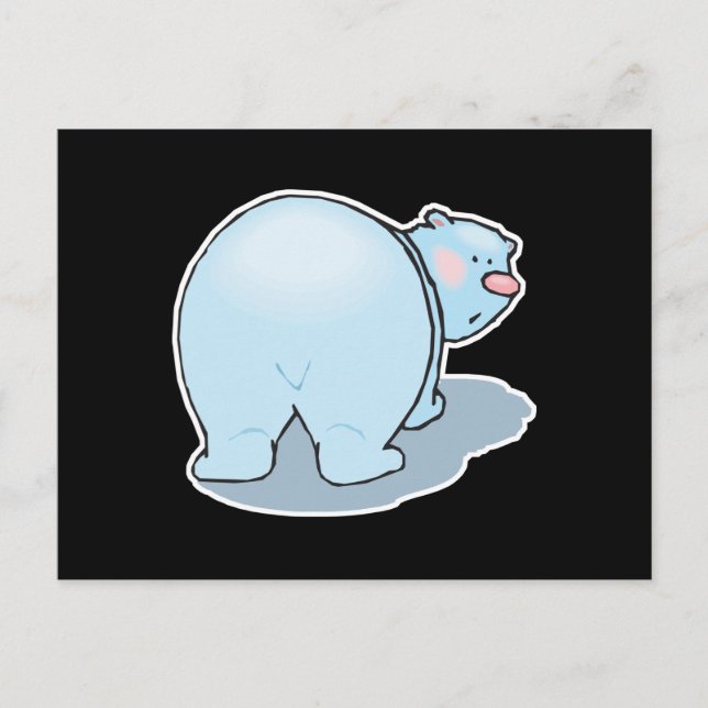 Cartão Postal bumbum de urso polar fofo (Frente)
