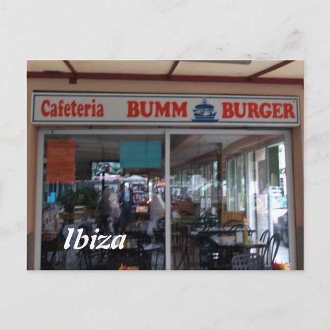 Cartão postal Bumm Burger Ibiza (Frente)