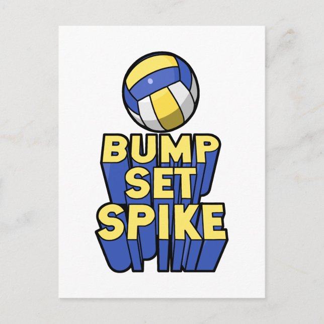 Cartão Postal Bump Set Spike Voleibol Esporte (Frente)