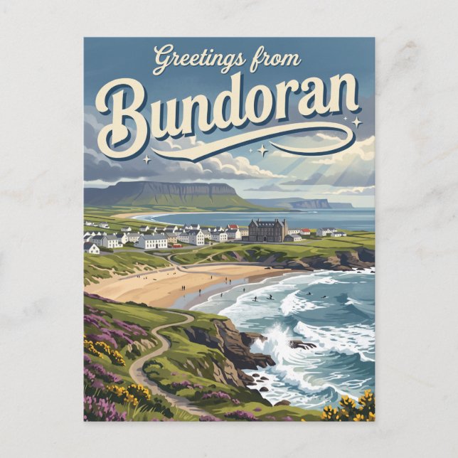 Cartão Postal Bundoran Irlanda (Frente)