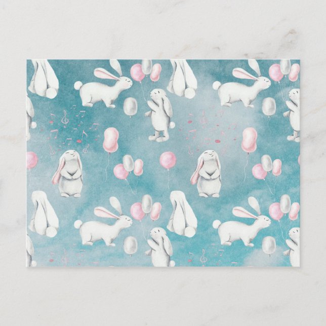 Cartão Postal Bunnies Bunny no Céu-Cute (Frente)