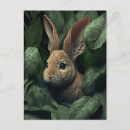 Cartão Postal Bunny and plant postcard
